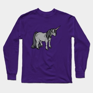 Friendly Dappled Gray Unicorn Long Sleeve T-Shirt